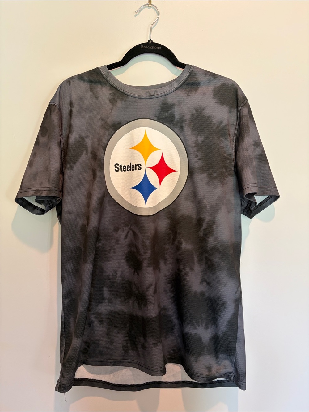 NFL Pittsburgh Steelers Black Gray Tie-Dye Logo Tee